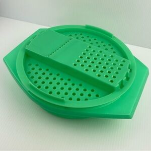 Tupperware Vintage Grater Slicer Shredder with Bowl Green